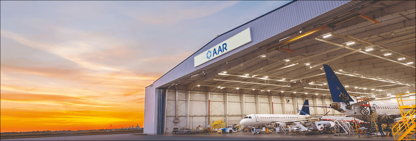 Airplane in an AAR hangar