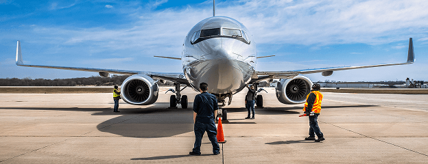 Jet plane on a runway