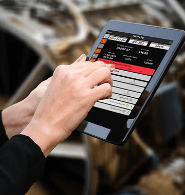 Employee using a tablet